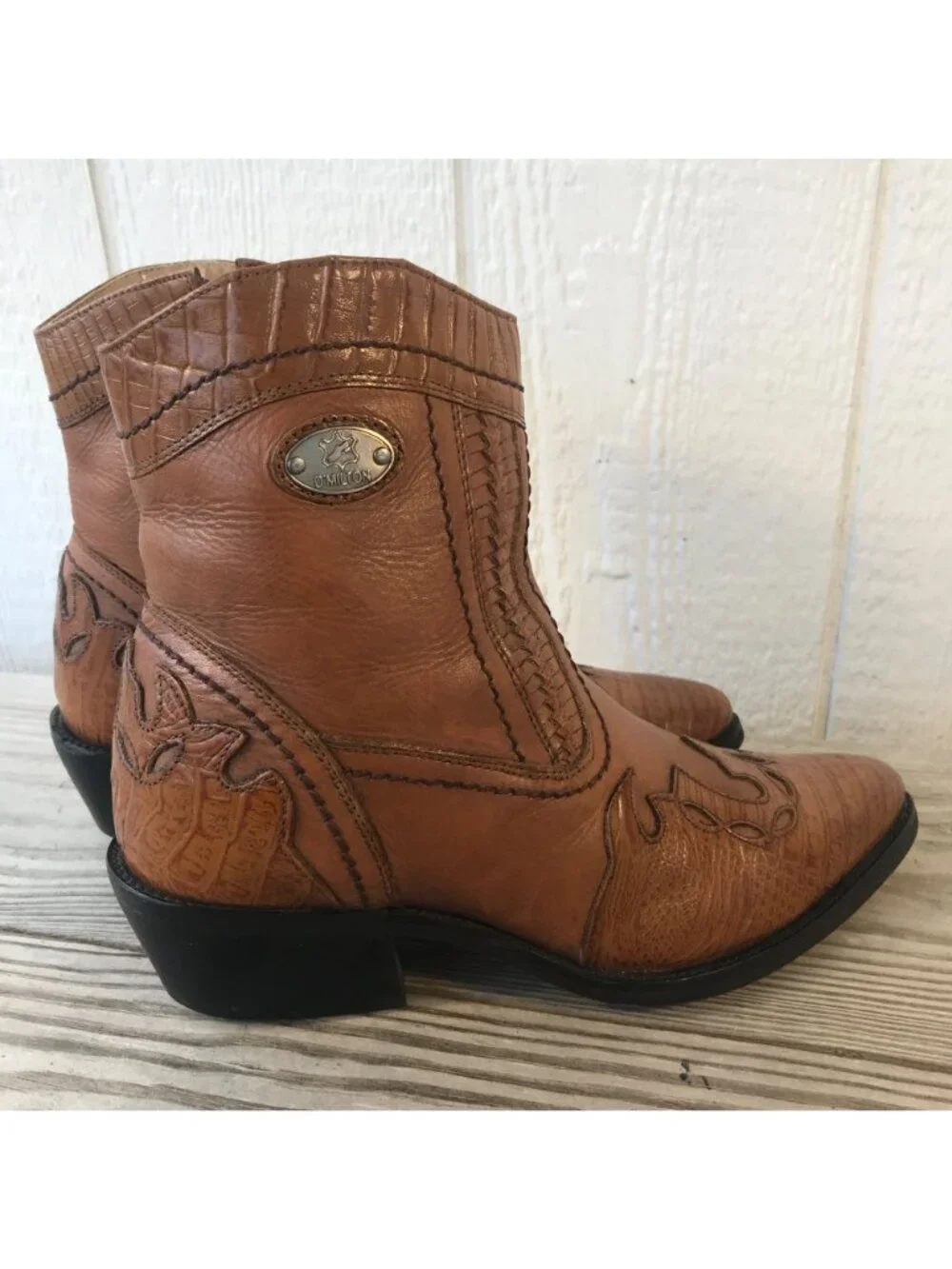 Donato Marrone D'Milton Men Western Brown Ankle Side Zip Boot 9.5 D 16534 Brazil